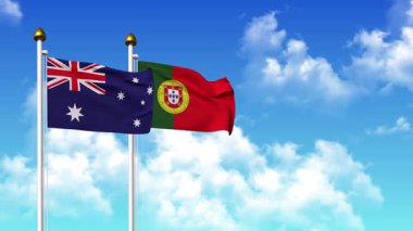 Kutupta alfa ile birlikte AUSTRALYA ve PORTUGAL bayrakları dalgalanıyor