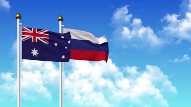 Kutupta alfa ile birlikte AUSTRALYA ve RUSSIA bayrakları dalgalanıyor