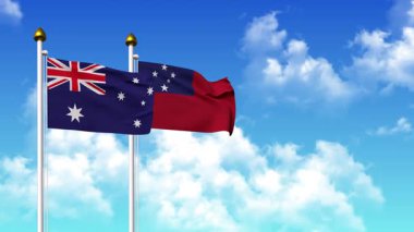 Direkte alfa ile birlikte AUSTRALYA ve SAMOA bayrakları dalgalanıyor