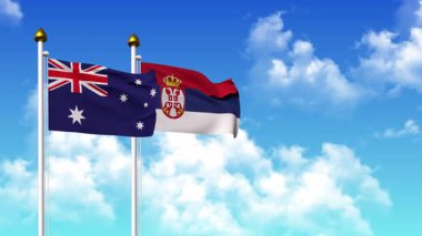 Kutupta alfa ile birlikte AUSTRALYA ve SERBIA bayrakları dalgalanıyor