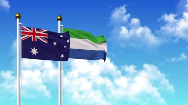 Kutuptaki AUSTRALYA ve SIERRA LEON bayrakları alfa ile birlikte sallanıyor