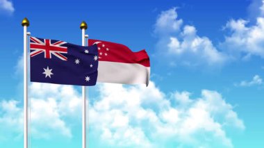 Kutupta alfa ile birlikte AUSTRALYA ve SINGAPORE bayrakları dalgalanıyor