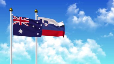 Kutupta alfa ile birlikte AUSTRALYA ve SLOVENIA bayrakları dalgalanıyor