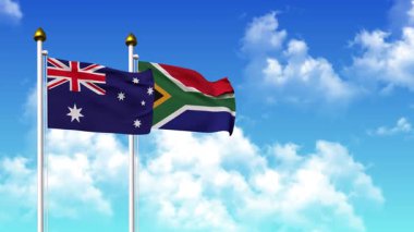 Kutupta alfa ile birlikte AUSTRALYA ve GÜNEY AFRİKA bayrakları dalgalanıyor