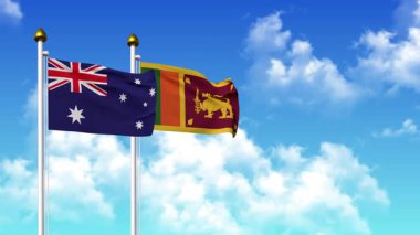 Kutupta alfa ile birlikte AUSTRALIA ve SRI LANKA bayrakları dalgalanıyor