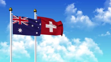 Kutupta alfa ile birlikte AUSTRALYA ve SWitzERLAND bayrakları sallanıyor