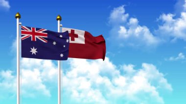 Kutupta alfa ile birlikte AUSTRALYA ve TONGA bayrakları sallanıyor