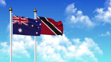 Kutupta alfa ile birlikte AUSTRALYA ve TRINIDAD bayrakları dalgalanıyor