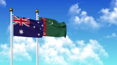 Kutupta alfa ile birlikte AUSTRALYA ve Türkmenistan bayrakları dalgalanıyor