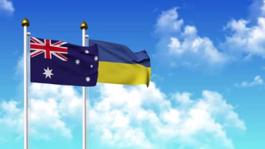 Kutupta alfa ile birlikte AUSTRALYA ve UKRAINE bayrakları dalgalanıyor