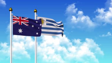 Kutupta alfa ile birlikte AUSTRALIA ve Uruguay bayrakları dalgalanıyor