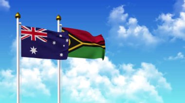 Kutupta alfa ile birlikte AUSTRALYA ve VANUATU bayrakları dalgalanıyor