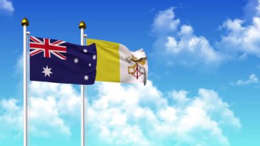 Kutupta alfa ile birlikte AUSTRALYA ve VATİKAN bayrakları dalgalanıyor