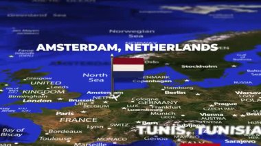 Amsterdam 'dan Tunus' a bayrak iğneli uçuş