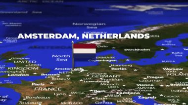 Amsterdam 'dan Kyiv UKRAINE' a bayrak iğneli uçuş