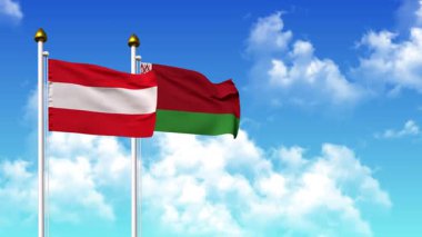 Kutuptaki AUSTRIA ve BELARUS bayrakları alfa ile birlikte sallanıyor