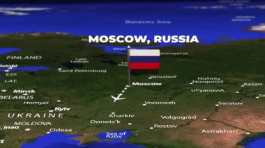 Moskova 'dan Kinshasa' ya uçuş Kongo DEMOKRATRATİK bayrak iğneleriyle