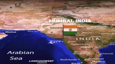 Bombay 'dan Hindistan' a, Bangui 'ye, Orta Afrika Cumhuriyeti' ne, bayrak iğneleriyle.