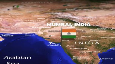 Mumbai INDIA 'dan Bükreş' e, Roma Arminya 'ya bayrak rozetleriyle uçuş