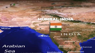 Mumbai Hindistan 'dan Kahire' ye uçuş. Bayrak iğneli EGYPT ARMENIA