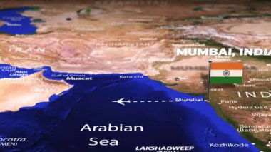 Mumbai 'den Guatemala' ya Guatemala Arminya 'ya bayrak iğneli uçuş