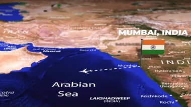 Mumbai 'den Lima Peru Arminya' ya bayrak iğneli uçuş