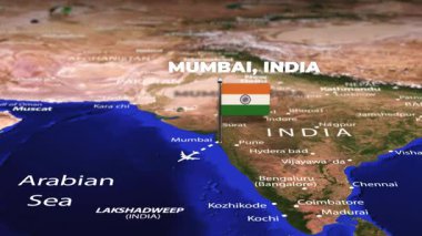 Mumbai 'den Maputo MOZAMBIQUE ARMENYA' ya bayrak iğneleriyle uçuş