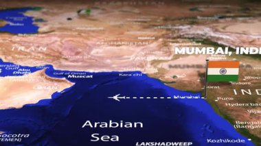 Mumbai 'den Mexico City' ye bayrak iğneli uçuş.