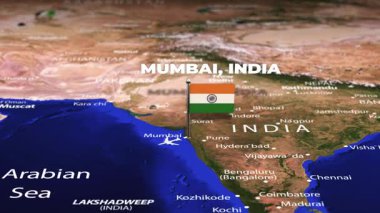 Mumbai 'den Hindistan' a, Mogadişu 'ya, SOMALYA ARMENYA' ya bayrak iğneli uçuş.