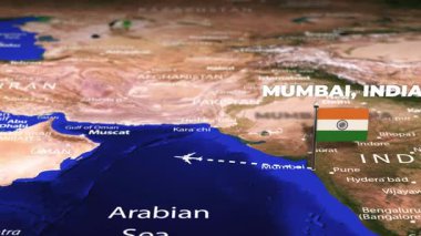 Mumbai 'den Ottawa' ya, Kanada 'ya bayrak iğneleriyle uçuyor.