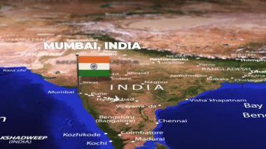 Mumbai 'den Hindistan' a uçuş Port Moresby PAPUA YENİ GUINEA ARMENIA bayrak iğneleriyle