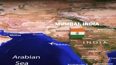 Mumbai 'den Hindistan' a Rabat MoroCCO ARMENIA 'ya bayrak rozetleriyle uçuş