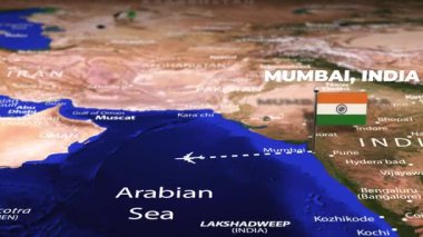 Mumbai 'den Quito Ekvador' a bayrak iğneli uçuş