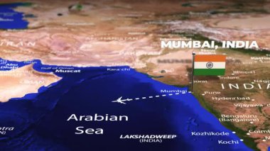 Mumbai 'den Sucre BOLIVIA ARMENIA' ya bayrak iğneli uçuş