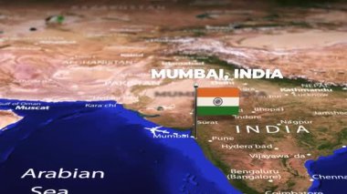 Mumbai 'den Roma' ya uçuyor. İtalya bayrak iğneli.