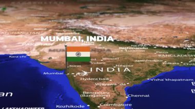 Mumbai 'den Taipei' ye, Tayvan şehrine bayrak iğneli uçuş.