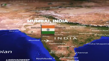 Mumbai INDIA 'dan Vientiane LAOS ARMENIA' ya bayrak iğneli uçuş