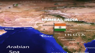 Mumbai Hindistan 'dan Tunus' a bayrak iğneleriyle uçuyor.