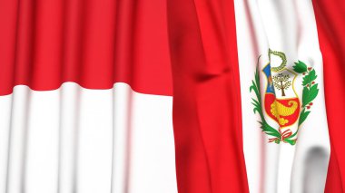 Monako ve Peru 'nun gerçekçi kumaşlı bayrakları