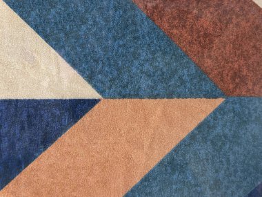 Sembol şeklini mavi, kırmızı, bej ve kahverengi renkte kapatın. Duvar kağıdı, halı ve kumaş kullanımı için. Kusursuz arkaplan dokusu.