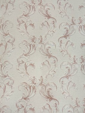 Rastgele süslenmiş şeftali rengi veya pembe renkli gri arkaplanlı klasik girdapları kapat. Grafik, duvar kağıdı, duvar örtüsü ve kumaş için uygun. Kusursuz arkaplan dokusu.