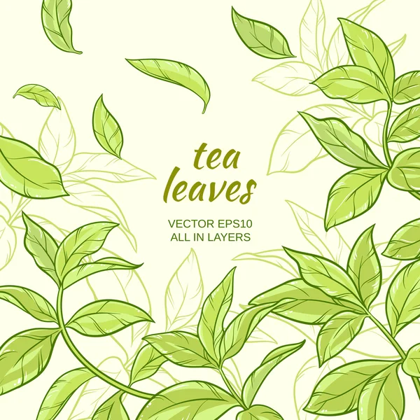 Zielona herbata liście na tle koloru — Wektor stockowy