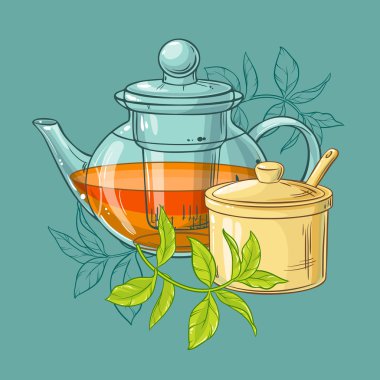 çaydanlık ve şeker kase