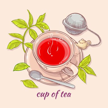 çay kaşığı ve süzgeç ile