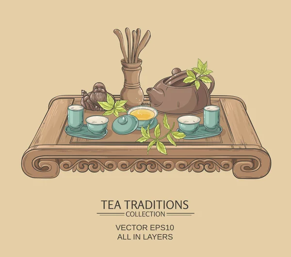 Chinese thee ceremonie — Stockvector