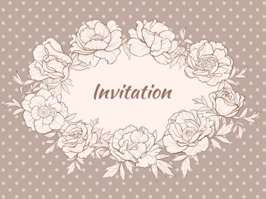 Peonies vektör çerçeve