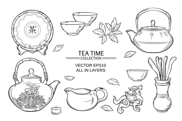 Set cerimonia del tè — Vettoriale Stock