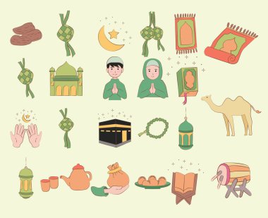 Bayram Mübarek illüstrasyon Koleksiyon Vektörü