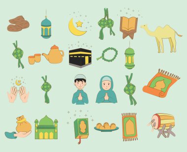 Bayram Mübarek illüstrasyon Koleksiyon Vektörü