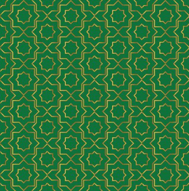 İslami Altın Süsleme Kusursuz Desensiz Arkaplan EPS Vektörü